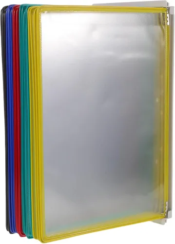 DOITOOL Wall Mount Reference Organizer: 20 Display Pockets - Flip Reference Display Document Holder - Pvc And Metal File Organizer For Desk Meeting