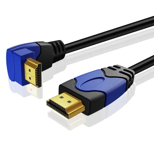 Vista 2 de TNP - Cable HDMI 4K en ángulo recto de 270 grados (3 pies), cable HDMI de alta velocidad de 18 GBPs 4K 60Hz HDR 2K 2160p 1080p 1440p 3D ARC/eARC