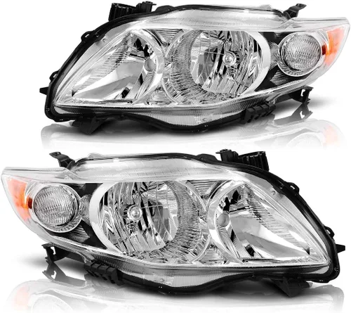 Vista 11 de DWVO Conjunto de faros delanteros compatible con Corolla 03-08 2003 2004 2005 2006 2007 2008 Par de repuesto de faros delanteros para conductor