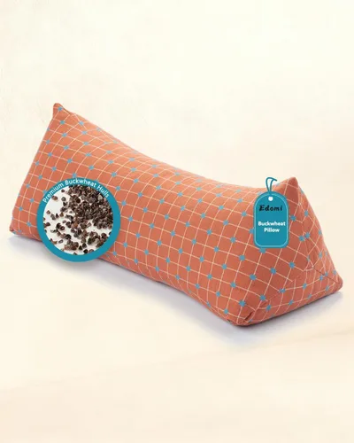 Vista 14 de Almohada cervical de cuello redondo de trigo sarraceno, soporte cervical para personas que duermen de lado y espalda con funda extraíble lavable