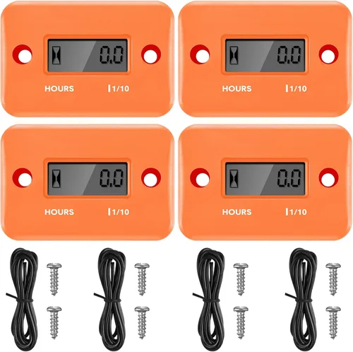 Vista 8 de 4 Piezas de Medidores de Hora para Motores Pequeños Medidor de Motor Digital Inductivo con Apagado Automático Tacómetros Pequeños para Motocicleta