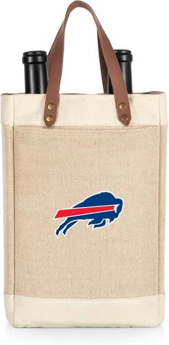 Vista 16 de PICNIC TIME NFL Pinot - Jute 2 Bottle Insulated Wine Bag - Wine Tote Bag - Wine Gift Bag, (Beige)