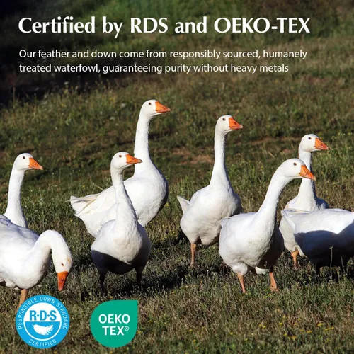 Vista 7 de Pacific Coast Almohada de Cama de Fibra de Plumón de Ganso Blanco, Almohada de Colección Hotelera para Personas que Duermen Boca Arriba, Boca Abajo