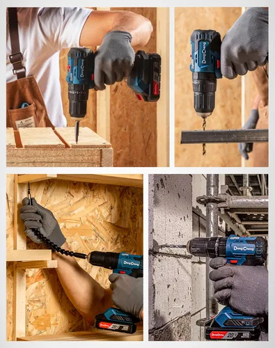 Vista 9 de Dong Cheng - Taladro de impacto inalámbrico sin escobillas de 20 V de alta resistencia, 443 pulgadas-libra de torque, 27000 IPM, portabrocas