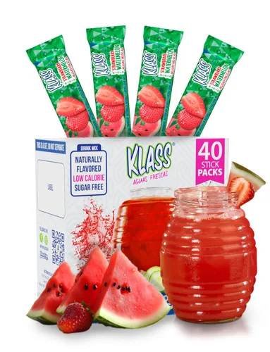 Vista 12 de Klass Aguas Frescas Mezcla de bebida Hibisco y Bayas ¡Sin azúcar! (40 sobres de polvo)