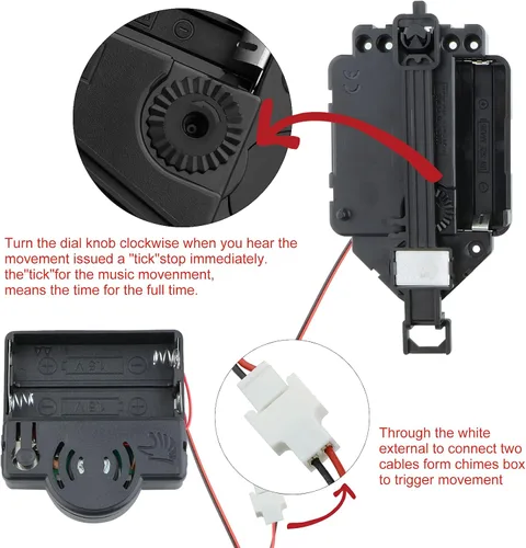 Vista 5 de Gazechimp Reloj de péndulo de cuarzo con mecanismo de caja de música, accesorio de kit de bricolaje