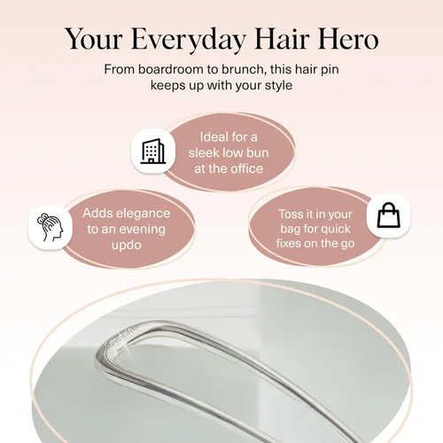 Vista 6 de Kitsch - Horquilla francesa de metal para mujer, accesorios elegantes para el cabello, para moños y giros franceses, diseñado para un ajuste seguro