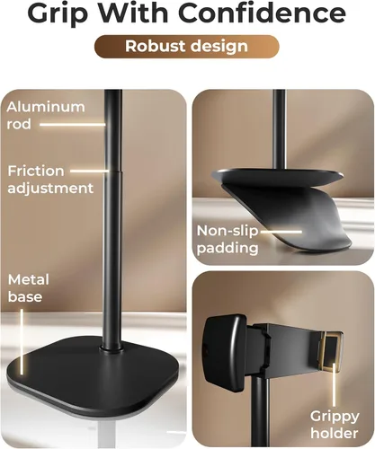 Vista 4 de COOPER ChatStand, soporte ajustable para teléfono celular para escritorio, soporte de teléfono para grabación, soporte para iPhone para filmar