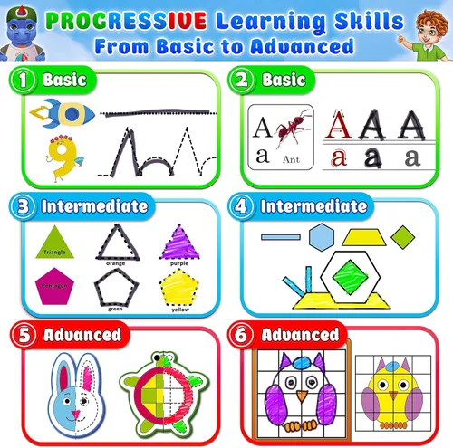 Vista 6 de Curious 2 Learn Montessori Busy Book para niños de 3 a 5 años – Carpeta de aprendizaje preescolar premontada con 28 actividades, bolsa de viaje y 8