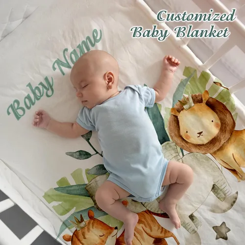 Vista 7 de Personalized Baby Blanket - Monogrammed Baby Blanket, Custom Baby Blanket, Toddlers Customized Baby Blanket With Name, Kids & Baby Name Blanket