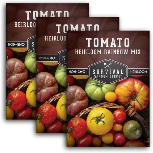 Vista 11 de Heirloom Rainbow Mix - Semillas de tomate para plantar, paquete variado de semillas de tomate reliquia, tomates de jardín de alto rendimiento