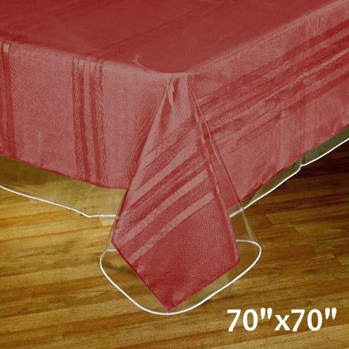 Vista 2 de BalsaCircle - Mantel cuadrado de vinilo de plástico transparente de 70 pulgadas, impermeable, lavable, protector de mesa, ropa de cama, decoración