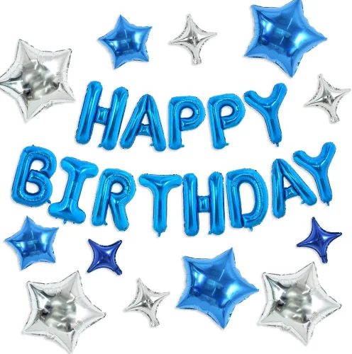 Vista 78 de TONIFUL Pancarta de Globos Negros de Feliz Cumpleaños de 16 Pulgadas con Letras de Papel de Aluminio Mylar, Cartel Banderín Reutilizable