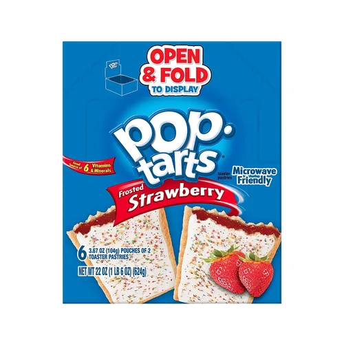 Vista 4 de Pop Tarts Kellog's Pop-Tarts - Fresa esmerilada, 3.67 onzas, 6 cajas (31732) (420561)