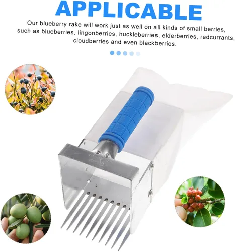Vista 9 de Herramientas de recolección de arándanos lingonberries Picker Huckleberry Picking Scoop Berry Cosechadora Cesta Herramientas para el hogar