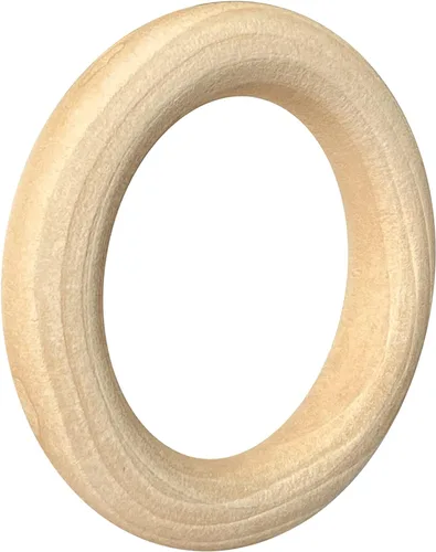 Vista 3 de 40 anillos de madera sin terminar de 2.9 pulgadas para manualidades, círculo de madera maciza natural para proyectos hechos a mano de macramé
