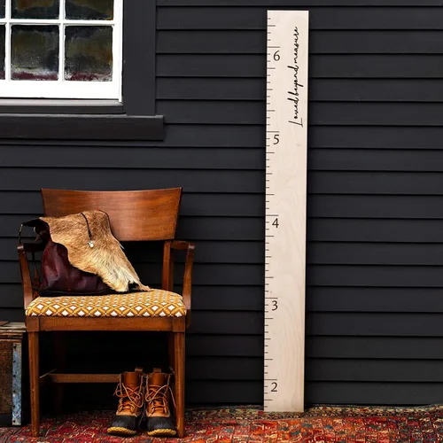 Vista 7 de HEADWATERS STUDIO Tabla de crecimiento boho para pared, tabla de crecimiento de madera para pared, tabla de crecimiento de madera para niños