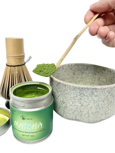 Vista 7 de Be Tea Co Mezcla Imperial Orgánica Matcha Japonesa 1.06 oz Primera cosecha de Uji y Kagoshima