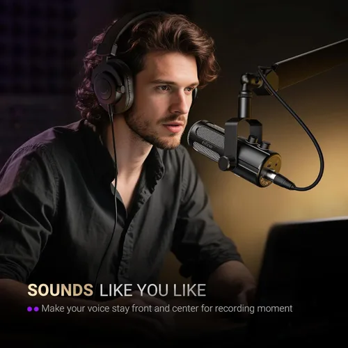 Vista 7 de FIFINE Micrófono para podcast, micrófono dinámico vocal USB/XLR para transmisión, grabación, emisión, creador de contenido, micrófono de estudio