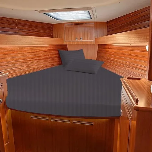 Vista 22 de Juego de sábanas para barco, 100% algodón egipcio, 800 hilos, litera universal en V, la mejor ropa de cama para embarcaciones en V, se adapta a