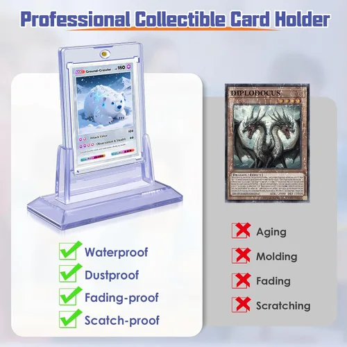 Vista 5 de 1 Pieza Portadores de Tarjetas Magnéticos para Tarjetas de Intercambio, Protectores de Tarjetas de Béisbol con 1 Soportes, Fundas Rígidas Acrílicas