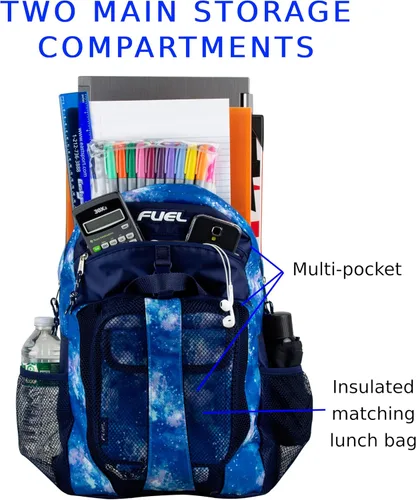 Vista 5 de Paquete de mochila de combustible y bolsa de almuerzo Galaxy azul claro