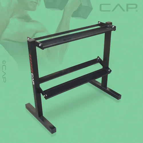 Vista 2 de CAP Barbell RK-24D-2J Estante de almacenamiento para mancuernas de 24 pulgadas, color negro