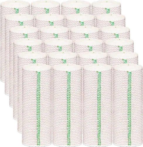 Vista 11 de Paquete de 24 vendajes elásticos de 2 pulgadas con cierre de gancho y bucle en ambos extremos, vendaje autoadhesivo para deportes, médicos