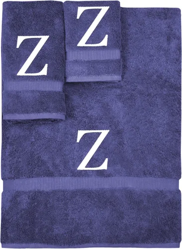 Vista 216 de Juego de toallas con monograma, regalo personalizado, juego de 3 - Letra de bloque dorada bordada en toalla - Extra absorbente 100% algodón turco