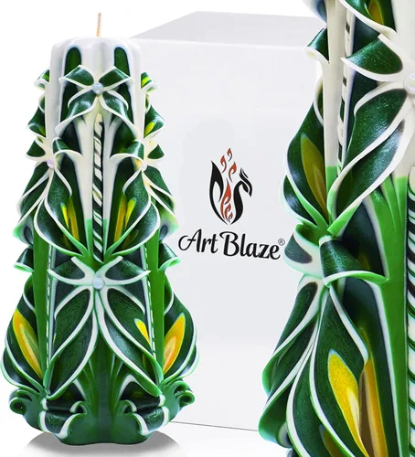 Vista 22 de Velas talladas – Vela grande decorativa hecha a mano – Vela en espiral alta de larga duración para mujer – para decoración del hogar, acogedor