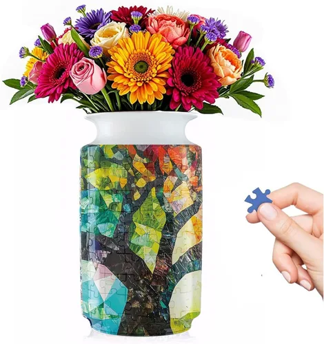 Vista 16 de Rompecabezas 3D para adultos, jarrón de rompecabezas para flores, florero de rompecabezas 3D de 160 piezas, manualidades para adultos, único