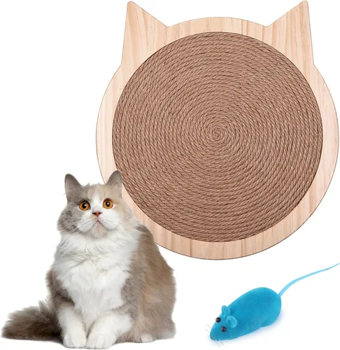 Almohadilla rascador para gatos, almohadilla rascador natural para gatos, almohadilla de sisal de alta calidad para gatos con fuertes ventosas para