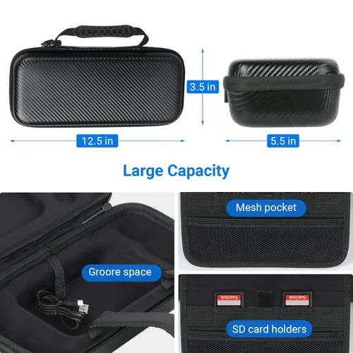 Vista 3 de FunreemaG Carrying Case for Steam Deck,Flexible Stand Design and Protective Hard Shell Carry Case Built-in Charger Storage ,Portable Travel Carrying