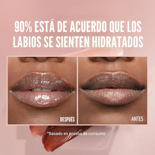 Vista 4 de Maybelline Lifter Gloss, Brillo de Labios Hidratante con Ácido Hialurónico, Alto Brillo para Labios Más Llenos, Perla, Perla Plateada Transparente