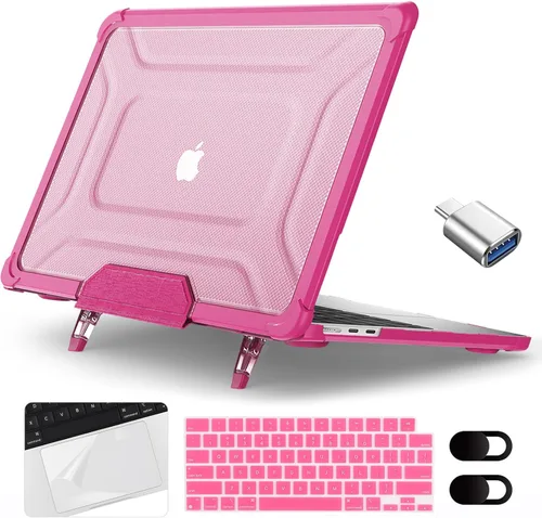 Vista 11 de Funda para MacBook Air M3/M2 de 15 pulgadas 2024 2023 lanzado A3114/A2941, resistente a prueba de golpes, funda para laptop con cubierta de teclado