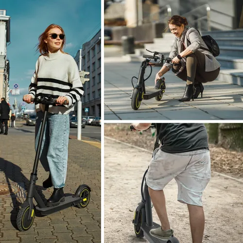 Vista 7 de Electric Scooter 10" Solid Tires 600W Peak Motor Up to 20Miles Range and 19Mph Speed for Adults - Portable Folding Commuting Scooter with Double