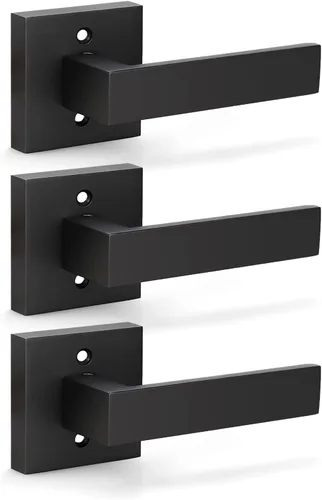 Vista 22 de KNOBWELL Paquete de 1 manija de puerta simulada negra para el interior, manijas de puerta simuladas con asas, tirador de puerta con función de giro