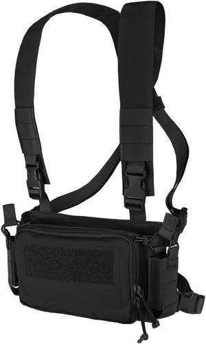 KRYDEX Chaleco Táctico con Triple Bolsillo para Mag 5.56/7.62 y Bolsillos para Mag 9mm con Arnés X
