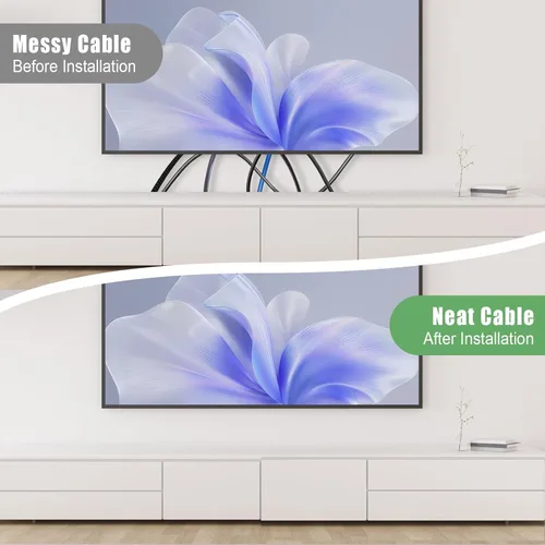 Vista 5 de Kit de gestión de cables en la pared - Oculta los cables de TV al montar un televisor - Incluye administración de cables de alimentación y bajo