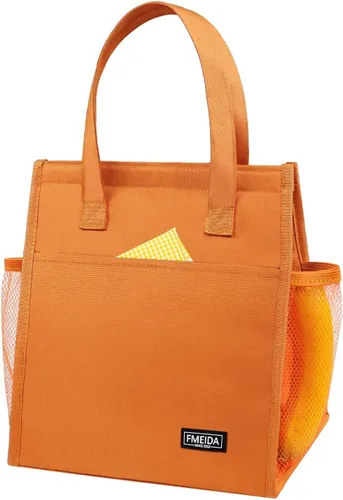 Vista 13 de Fmeida Bolsa de Almuerzo Aislada para Mujeres, Bolsas de Almuerzo Pequeñas de 6.75L con Múltiples Bolsillos, Bolsa Térmica Reutilizable