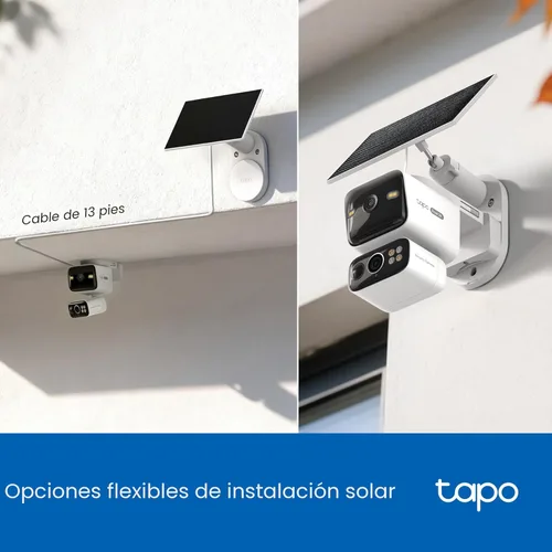 Vista 5 de Tapo Cámara de seguridad de doble lente 2K panorámica/inclinación inalámbrica con panel solar, gran angular de 165° + telefoto de 0.236 in