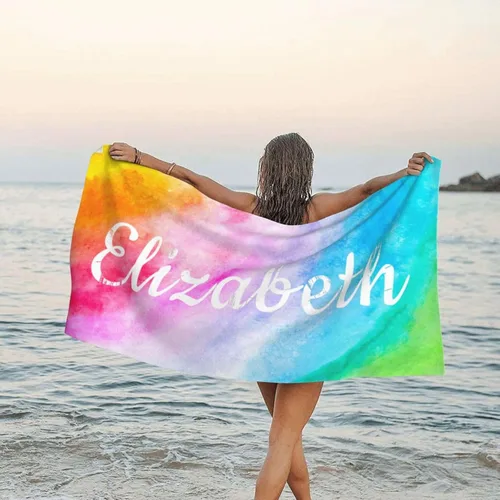 Toalla de playa personalizada, toalla de playa de microfibra con nombre, toalla de playa sin arena, toalla de campamento de secado rápido, toallas