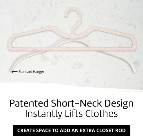 Vista 4 de Higher Hangers BioHangers, perchas de ropa sostenibles de linaza que ahorran espacio, organizadores de armario premium para dormitorios