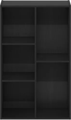 Vista 154 de Furinno - Estantería de cubos de 5 niveles serie Luder para libros y almacenamiento, color roble francés