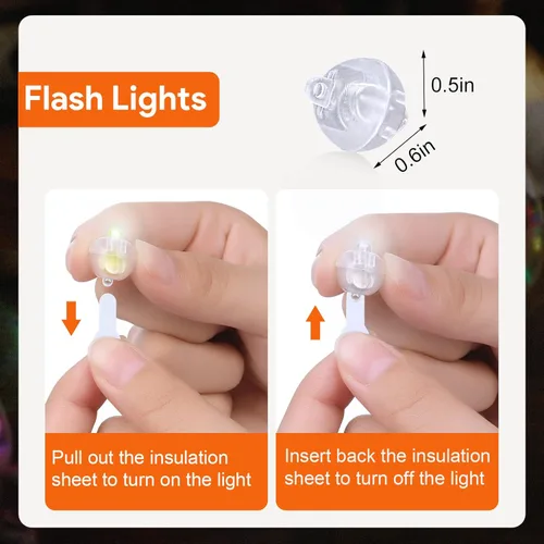 Vista 4 de 50 unidades de luces LED mini, globos LED intermitentes para luces de fiesta de neón, linternas de papel, huevos de Pascua, fiesta de cumpleaños