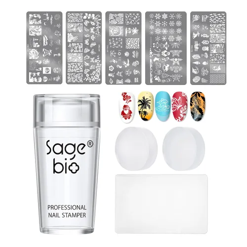 Vista 19 de Sello para uñas de silicona transparente con raspador, gel para manicura DIY, herramienta de arte de uñas para decoración de uñas francesa