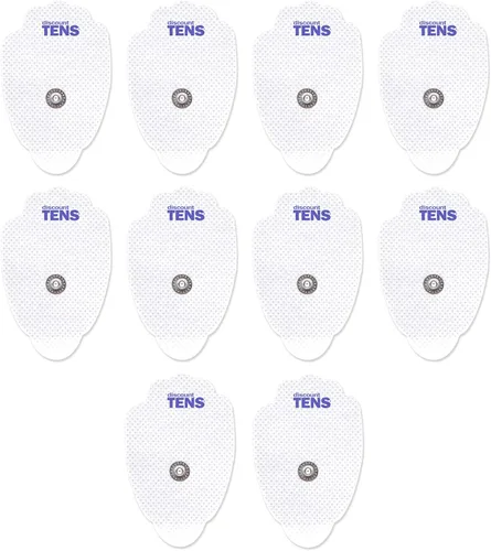 Discount TENS Electrodos de repuesto grandes para unidades TENS 5 pares (10 almohadillas) electrodos de 3 "x 1.77" con conector a presión de 0.138