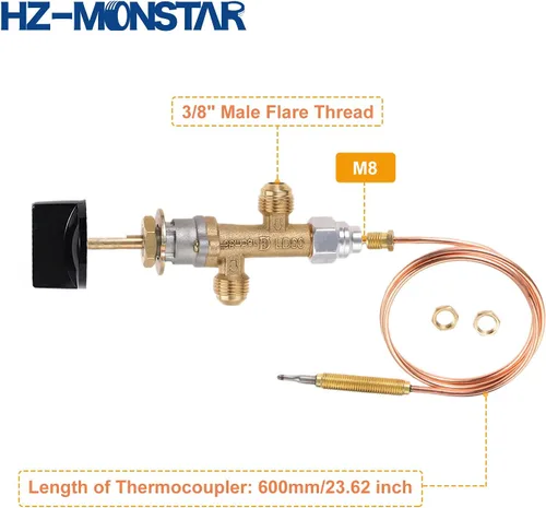Vista 2 de Low Pressure LPG Propane Gas Fireplace Fire Pit Flame Failure Safety Control Valve Kit with Igniter Assembly Fire Pit Igniter, Push Button Ignition