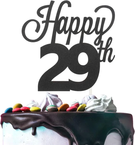 Vista 38 de LINGTEER - Decoración para pastel con texto "Happy Birthday 100", color negro