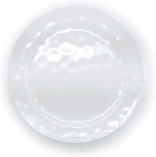 KX-WARE Juego de 12 platos de melamina de 10 pulgadas, 100% melamina para uso diario, resistentes a roturas y ligeros, color blanco